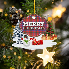 Clan MacRae Ancient "Merry Christmas" Tartan Acrylic Ornament QW51 MacRae Ancient Tartan Tartan Christmas