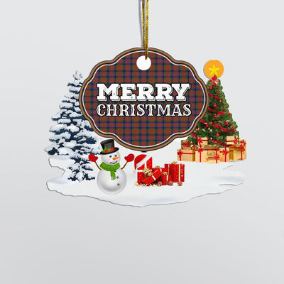 Clan MacDuff Hunting Modern "Merry Christmas" Tartan Acrylic Ornament