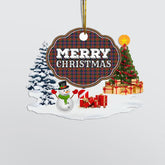 Clan MacDuff Hunting Modern "Merry Christmas" Tartan Acrylic Ornament AV56 MacDuff Hunting Modern Tartan Tartan Christmas