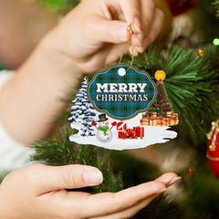 Clan Davidson Ancient "Merry Christmas" Tartan Acrylic Ornament RN81 Davidson Ancient Tartan Tartan Christmas