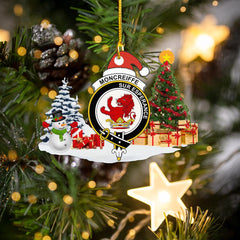 Clan Moncrieffe (or Moncreiff) Crest Tartan Acrylic Christmas Ornament JH76 Moncrieffe (or Moncreiff) Tartan Tartan Christmas