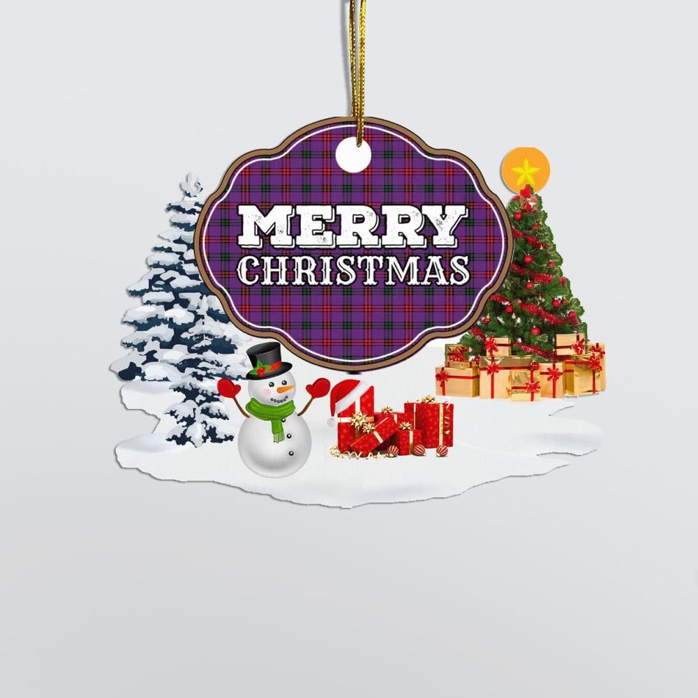 Clan Montgomery Modern "Merry Christmas" Tartan Acrylic Ornament MW18 Montgomery Modern Tartan Tartan Christmas