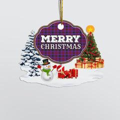 Clan Montgomery Modern "Merry Christmas" Tartan Acrylic Ornament MW18 Montgomery Modern Tartan Tartan Christmas