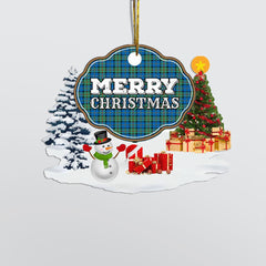 Clan MacLeod of Harris Ancient "Merry Christmas" Tartan Acrylic Ornament OH99 MacLeod of Harris Ancient Tartan Tartan Christmas