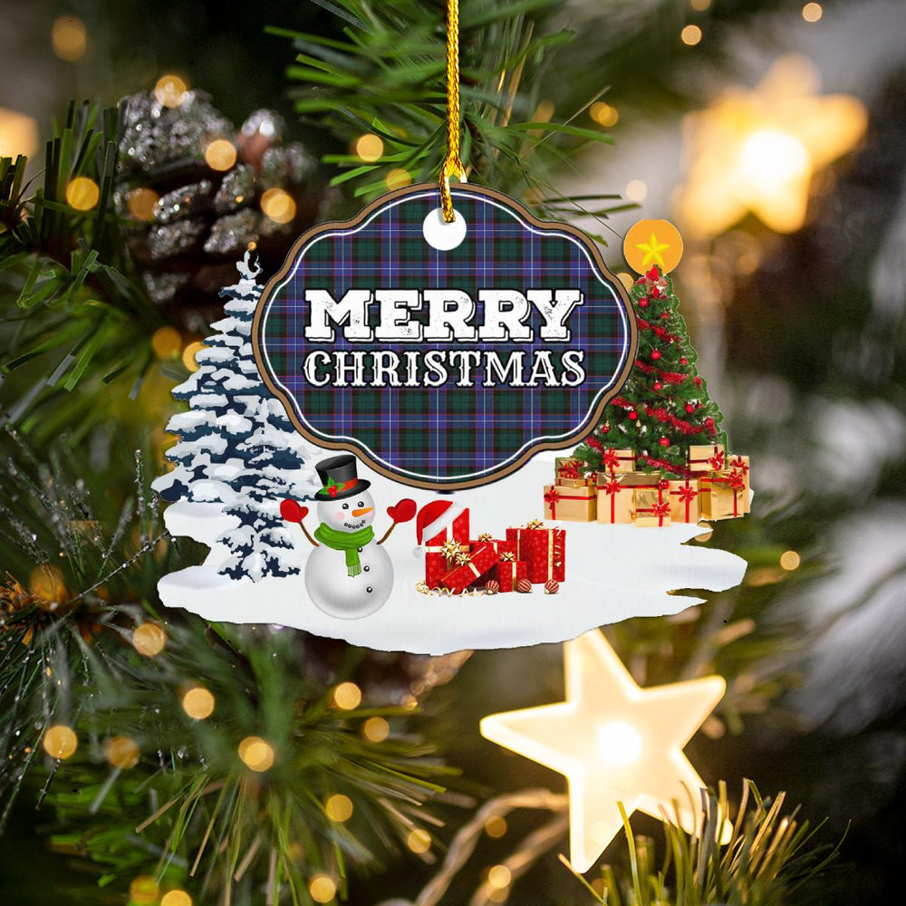 Clan Guthrie Modern "Merry Christmas" Tartan Acrylic Ornament RR88 Guthrie Modern Tartan Tartan Christmas