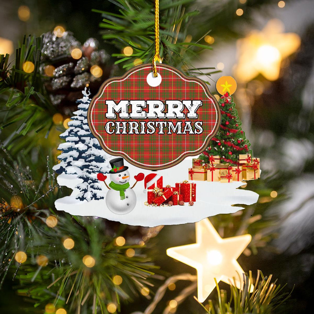 Clan Carruthers "Merry Christmas" Tartan Acrylic Ornament TJ97 Carruthers Tartan Tartan Christmas