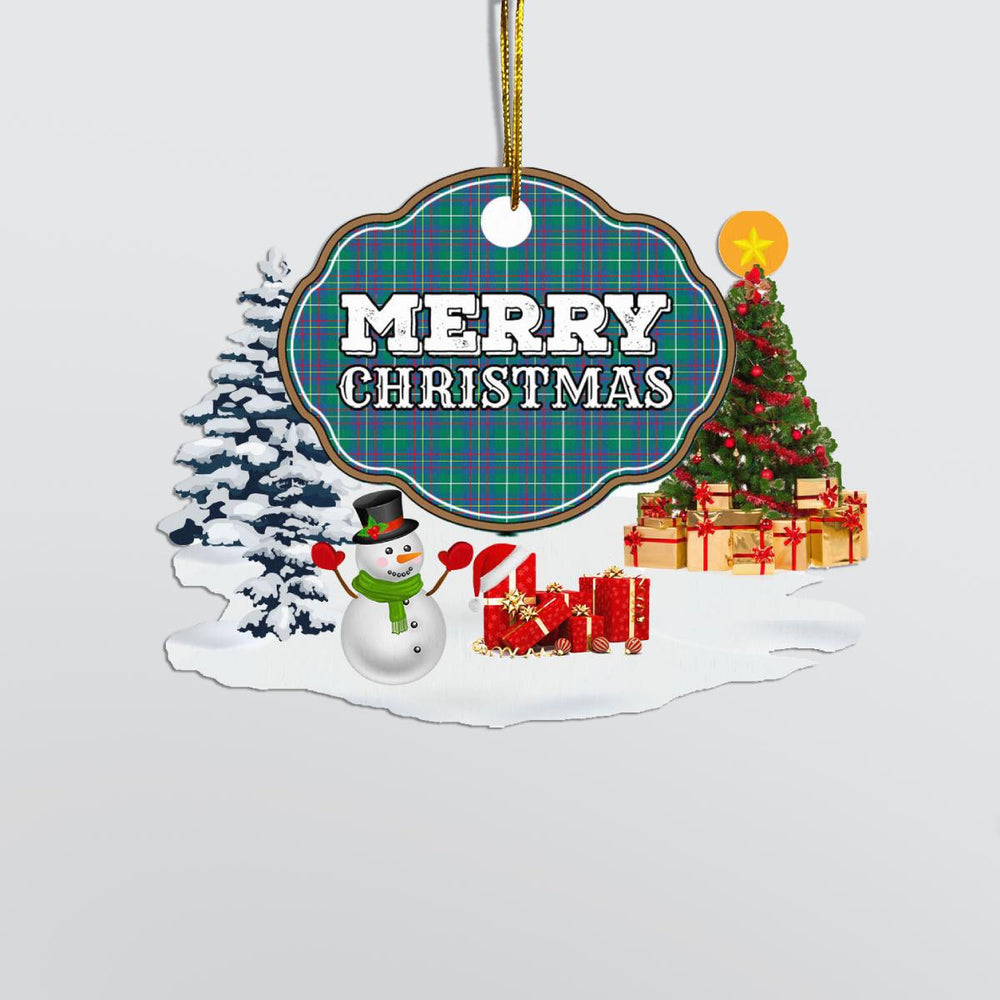 Clan Inglis Ancient "Merry Christmas" Tartan Acrylic Ornament WB50 Inglis Ancient Tartan Tartan Christmas