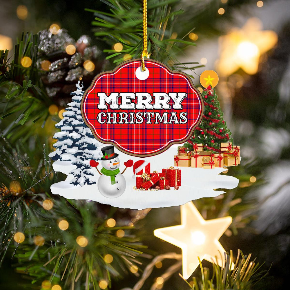 Clan Rose "Merry Christmas" Tartan Acrylic Ornament OT97 Rose Tartan Tartan Christmas