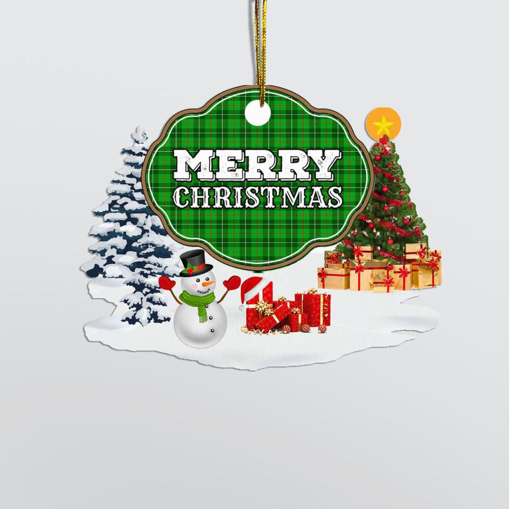 Clan Galloway District "Merry Christmas" Tartan Acrylic Ornament FY50 Galloway District Tartan Tartan Christmas
