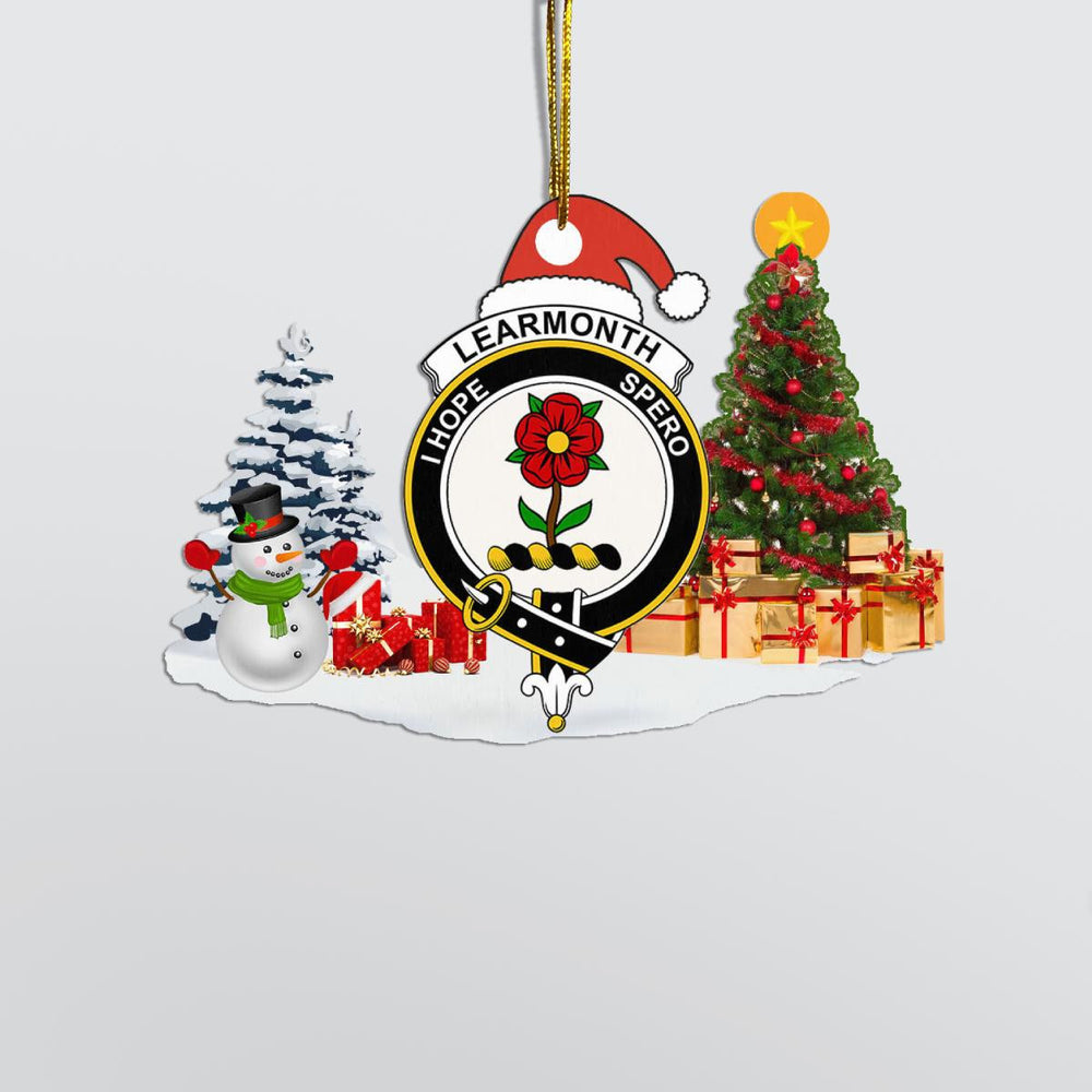 Clan Learmonth Crest Tartan Acrylic Christmas Ornament IX89 Learmonth Tartan Tartan Christmas