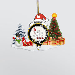 Clan Heron Crest Tartan Acrylic Christmas Ornament WN22 Heron Tartan Tartan Christmas
