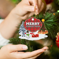 Clan Ross Modern "Merry Christmas" Tartan Acrylic Ornament XZ24 Ross Modern Tartan Tartan Christmas