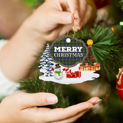 Clan Fergusson Modern "Merry Christmas" Tartan Acrylic Ornament NL99 Fergusson Modern Tartan Tartan Christmas
