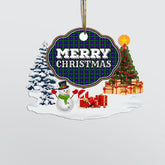 Clan Durham District "Merry Christmas" Tartan Acrylic Ornament OS19 Durham District Tartan Tartan Christmas