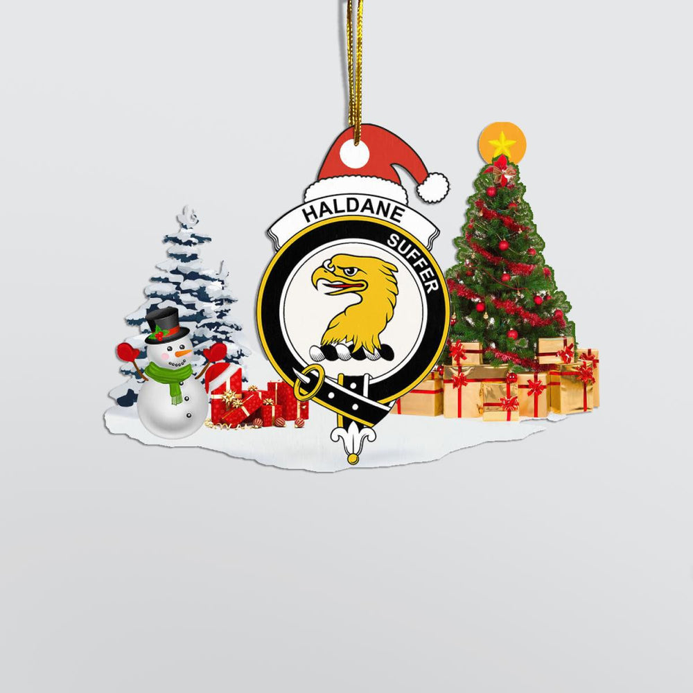 Clan Haldane Crest Tartan Acrylic Christmas Ornament IO69 Haldane Tartan Tartan Christmas