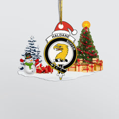 Clan Haldane Crest Tartan Acrylic Christmas Ornament IO69 Haldane Tartan Tartan Christmas