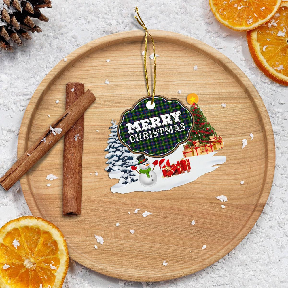Clan Farquharson Modern "Merry Christmas" Tartan Acrylic Ornament ER66 Farquharson Modern Tartan Tartan Christmas