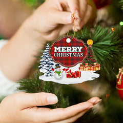 Clan Matheson Modern "Merry Christmas" Tartan Acrylic Ornament NZ16 Matheson Modern Tartan Tartan Christmas