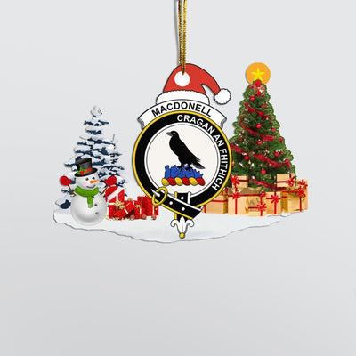 Clan MacDonell (of Glengarry) Crest Tartan Acrylic Christmas Ornament TH47