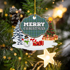 Clan Melville "Merry Christmas" Tartan Acrylic Ornament OK50 Melville Tartan Tartan Christmas