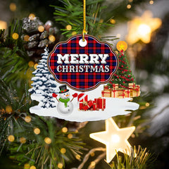 Clan MacLachlan Modern "Merry Christmas" Tartan Acrylic Ornament CS51 MacLachlan Modern Tartan Tartan Christmas