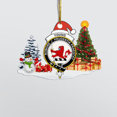 Clan Young Crest Tartan Acrylic Christmas Ornament DA21 Young Tartan Tartan Christmas