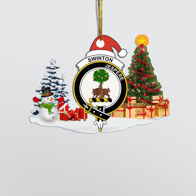 Clan Swinton Crest Tartan Acrylic Christmas Ornament VW95