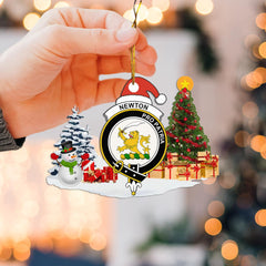 Clan Newton Crest Tartan Acrylic Christmas Ornament VC13 Newton Tartan Tartan Christmas