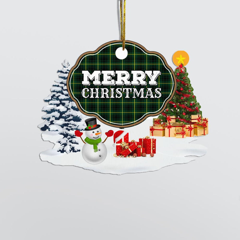 Clan MacArthur Modern "Merry Christmas" Tartan Acrylic Ornament KQ19 MacArthur Modern Tartan Tartan Christmas