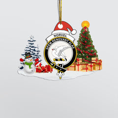 Clan Norvel (or Norvill) Crest Tartan Acrylic Christmas Ornament XM98 Norvel (or Norvill) Tartan Tartan Christmas