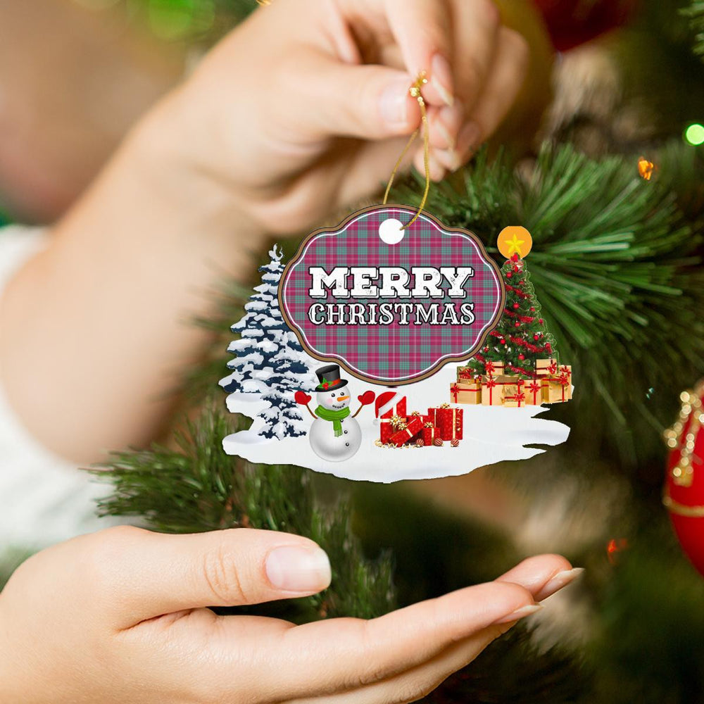 Clan Crawford Ancient "Merry Christmas" Tartan Acrylic Ornament YB21 Crawford Ancient Tartan Tartan Christmas