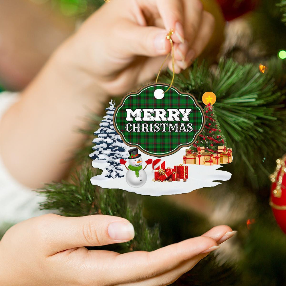 Clan Halkerston "Merry Christmas" Tartan Acrylic Ornament UI56 Halkerston Tartan Tartan Christmas