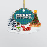 Clan Hamilton Hunting Ancient "Merry Christmas" Tartan Acrylic Ornament HE32 Hamilton Hunting Ancient Tartan Tartan Christmas