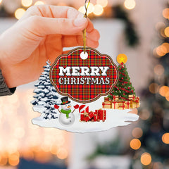 Clan Hepburn "Merry Christmas" Tartan Acrylic Ornament WR10 Hepburn Tartan Tartan Christmas