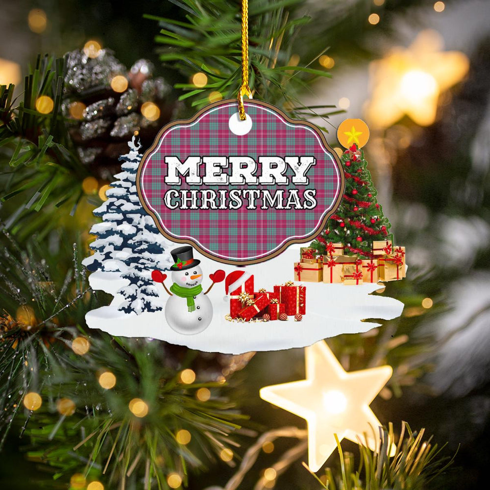 Clan Crawford Ancient "Merry Christmas" Tartan Acrylic Ornament YB21 Crawford Ancient Tartan Tartan Christmas