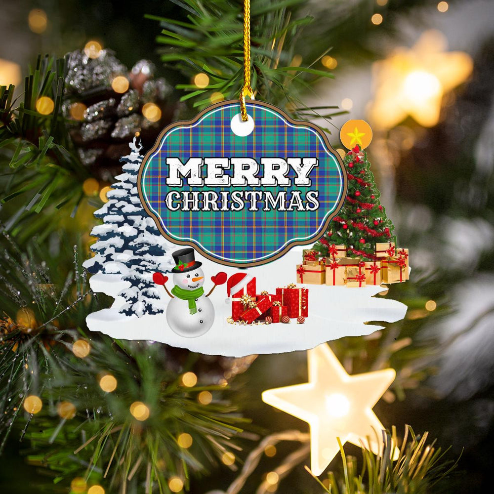 Clan US Marine "Merry Christmas" Tartan Acrylic Ornament EO81 US Marine Tartan Tartan Christmas