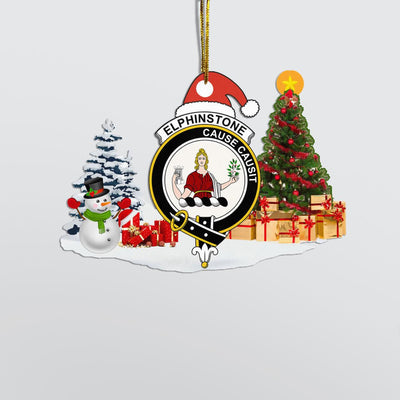 Clan Elphinstone Crest Tartan Acrylic Christmas Ornament YK91