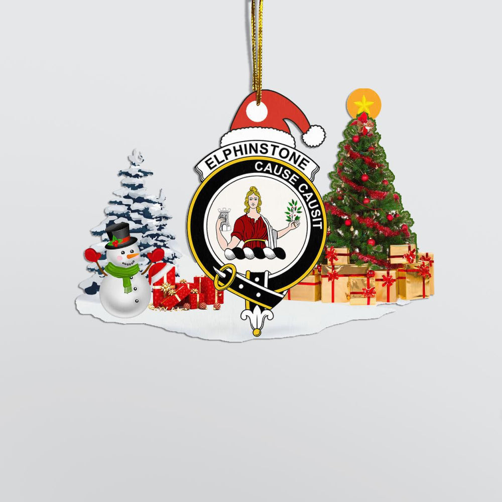 Clan Elphinstone Crest Tartan Acrylic Christmas Ornament YK91 Elphinstone Tartan Tartan Christmas