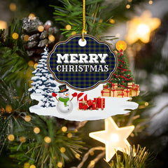 Clan Colquhoun Modern "Merry Christmas" Tartan Acrylic Ornament BK64 Colquhoun Modern Tartan Tartan Christmas