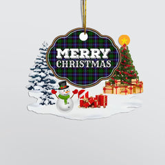 Clan Russell Modern "Merry Christmas" Tartan Acrylic Ornament TD48 Russell Modern Tartan Tartan Christmas