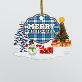 Clan Roberton "Merry Christmas" Tartan Acrylic Ornament MH75 Roberton Tartan Tartan Christmas