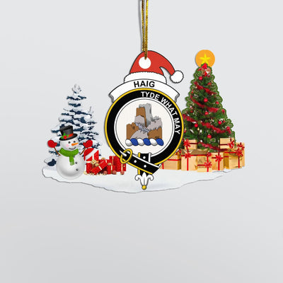 Clan Haig Crest Tartan Acrylic Christmas Ornament OQ64