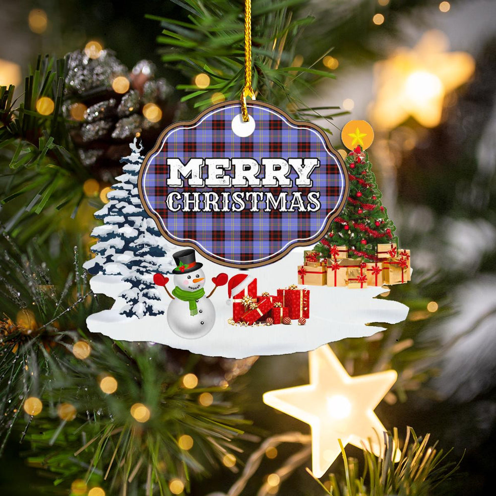 Clan Rutherford "Merry Christmas" Tartan Acrylic Ornament QB27 Rutherford Tartan Tartan Christmas