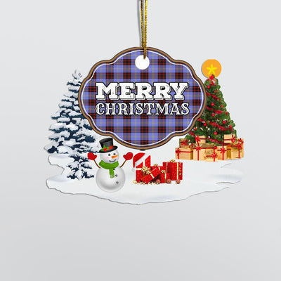 Clan Rutherford "Merry Christmas" Tartan Acrylic Ornament