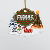 Clan Middleton Modern "Merry Christmas" Tartan Acrylic Ornament EK52 Middleton Modern Tartan Tartan Christmas