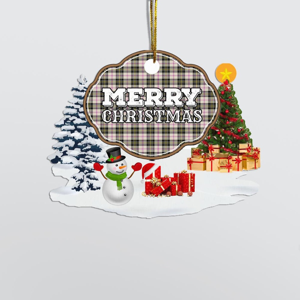 Clan MacPherson Dress Ancient "Merry Christmas" Tartan Acrylic Ornament AP87 MacPherson Dress Ancient Tartan Tartan Christmas