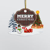 Clan Cumming Hunting Modern "Merry Christmas" Tartan Acrylic Ornament FG59 Cumming Hunting Modern Tartan Tartan Christmas