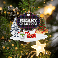 Clan Nairn "Merry Christmas" Tartan Acrylic Ornament QO18 Nairn Tartan Tartan Christmas