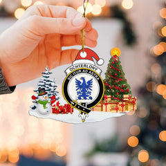 Clan Ochterlony Crest Tartan Acrylic Christmas Ornament CP98 Ochterlony Tartan Tartan Christmas