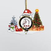 Clan Hepburn Crest Tartan Acrylic Christmas Ornament SG84 Hepburn Tartan Tartan Christmas